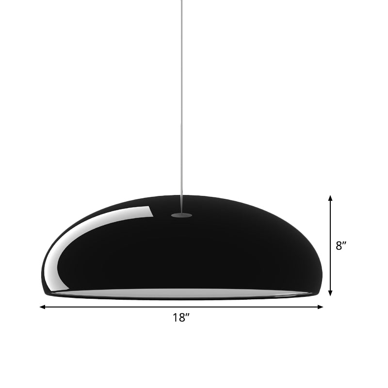 Minimalist Aluminum Bowl Pendant Light with 1 Black Light - Ceiling Fixture
