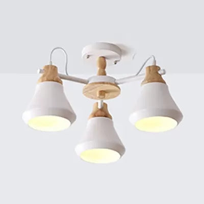 Nordic Style Child Bedroom Pendant Light with Metal Urn Shade - 3-Bulb Chandelier