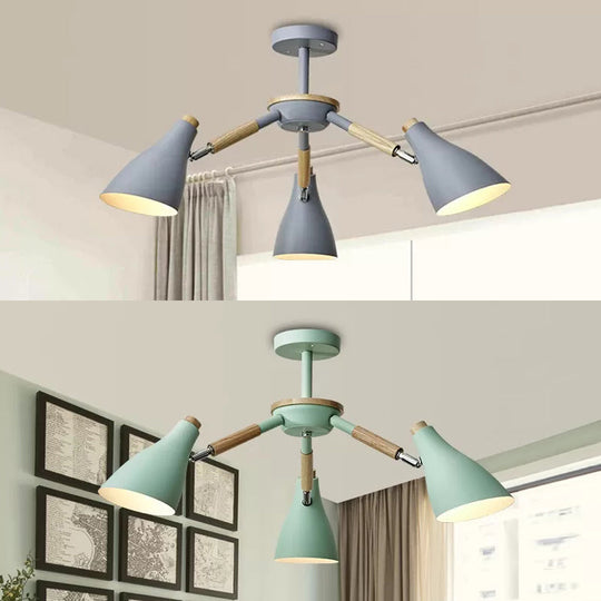 Nordic Stylish Rotatable Metal Chandelier with 3 Lights - Perfect for Dining Table