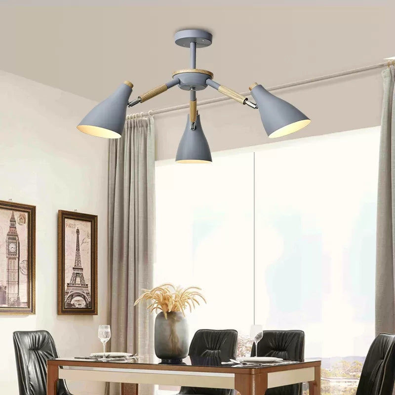 Nordic Stylish Rotatable Metal Chandelier with 3 Lights - Perfect for Dining Table