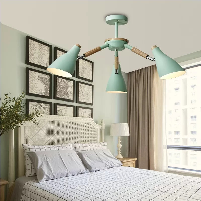 Nordic Stylish Rotatable Metal Chandelier with 3 Lights - Perfect for Dining Table