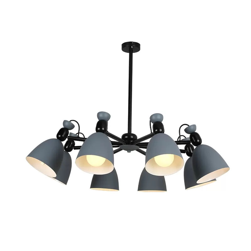 Macron Loft Domed Shade Chandelier – 6-Light Metal Hanging Light for Living Room