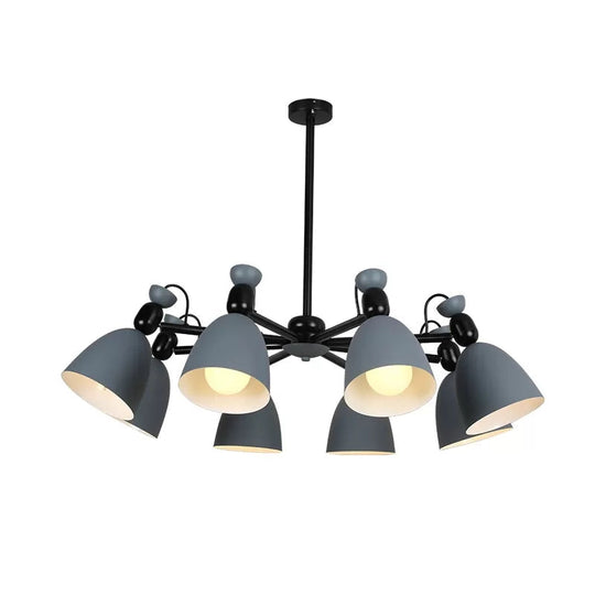 Macron Loft Domed Shade Chandelier – 6-Light Metal Hanging Light for Living Room