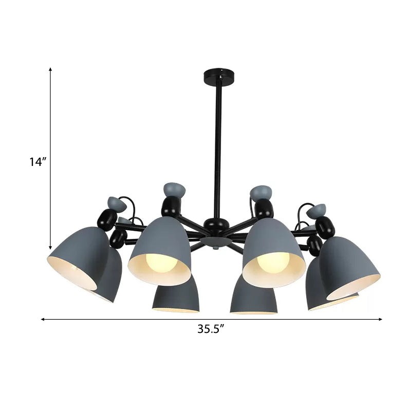 Macron Loft Domed Shade Chandelier – 6-Light Metal Hanging Light for Living Room