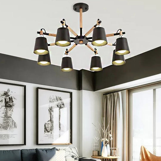 8-Head Metal Chandelier: Stylish Bucket Shape, Ideal for Living Room and Restaurant