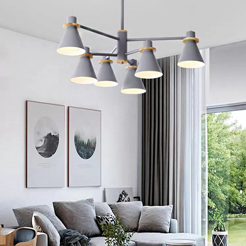 Modern Macaron Pendant Light: Stylish Metallic Chandelier for Child Bedroom