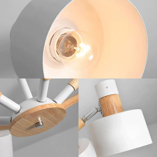 8-Light Macaron Round Shade Semi Flushmount for Kindergarten Ceiling Light