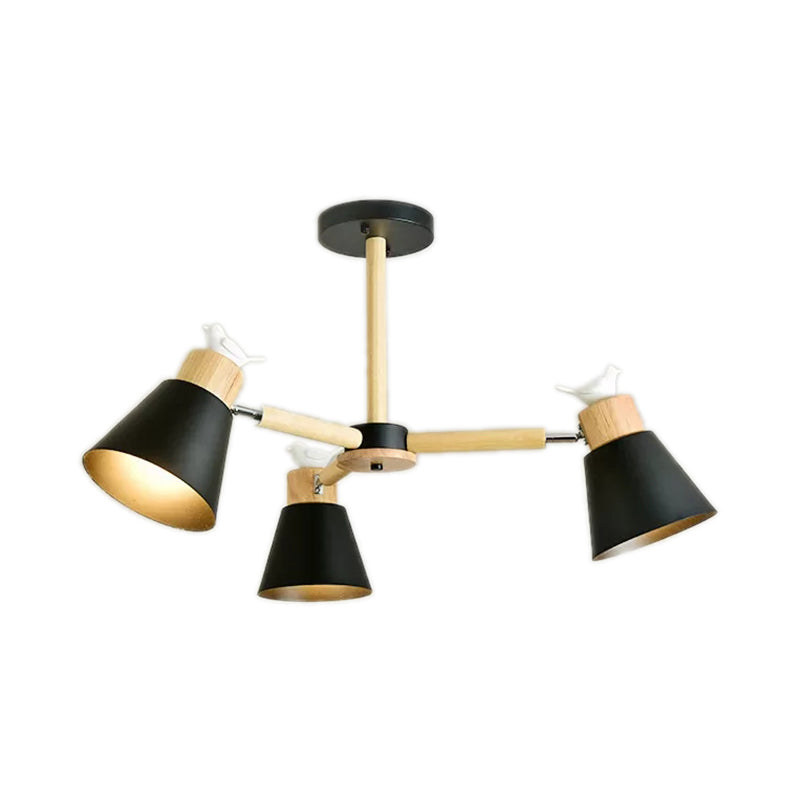 Modern Bird Bucket Pendant Light: Stylish Metal Chandelier for Bedroom