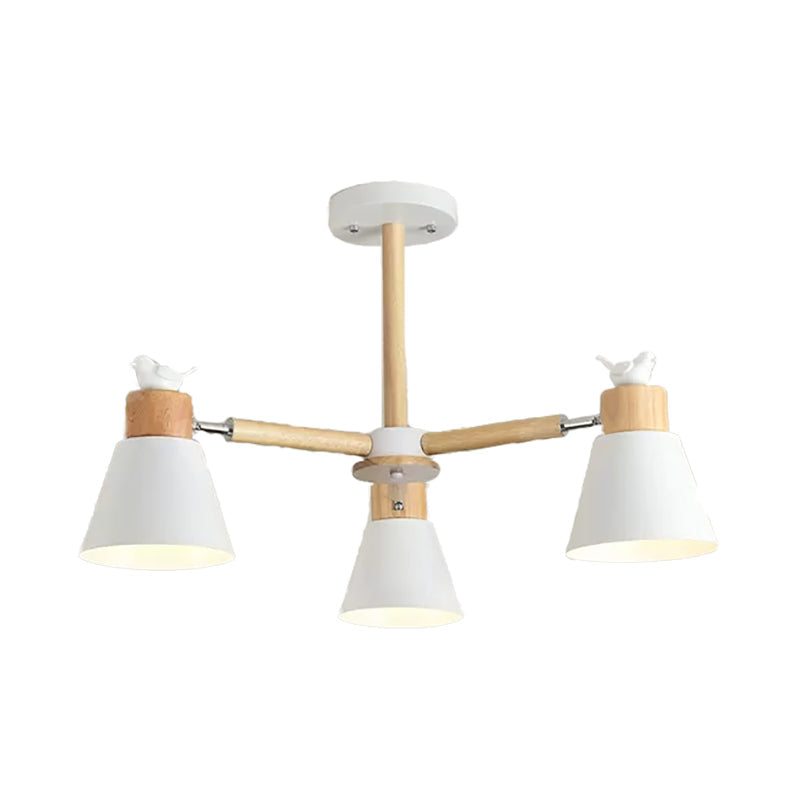 Modern Bird Bucket Pendant Light: Stylish Metal Chandelier for Bedroom