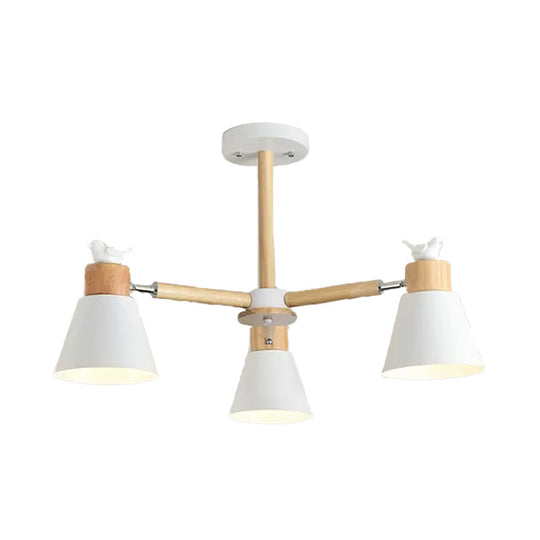 Modern Bird Bucket Pendant Light: Stylish Metal Chandelier for Bedroom