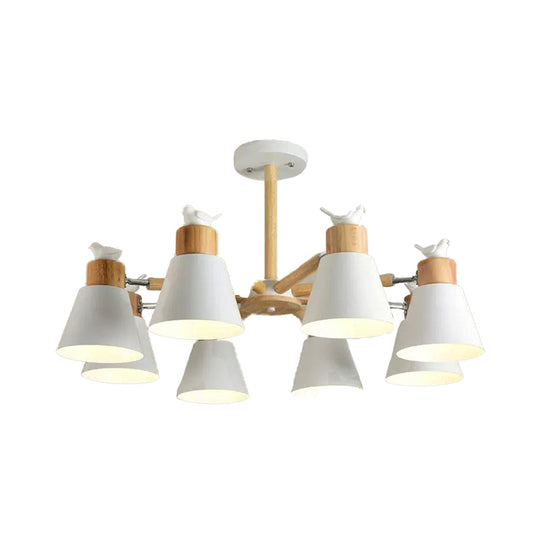 Modern Bird Bucket Pendant Light: Stylish Metal Chandelier for Bedroom