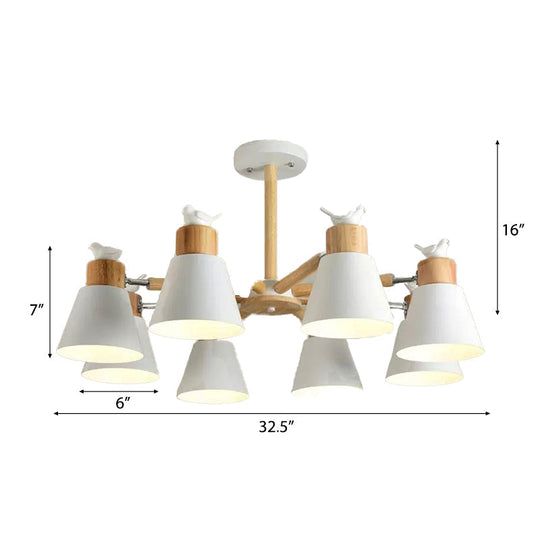 Modern Bird Bucket Pendant Light: Stylish Metal Chandelier for Bedroom