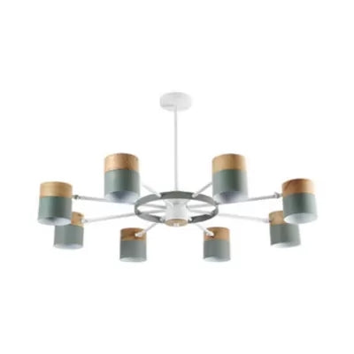 Modern Rotatable Metal Cylinder Chandelier: Macaron Style Ceiling Light for Nursing Room