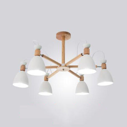 Nordic Stylish Metal Domed Hanging Light - Rotatable Chandelier for Study Room