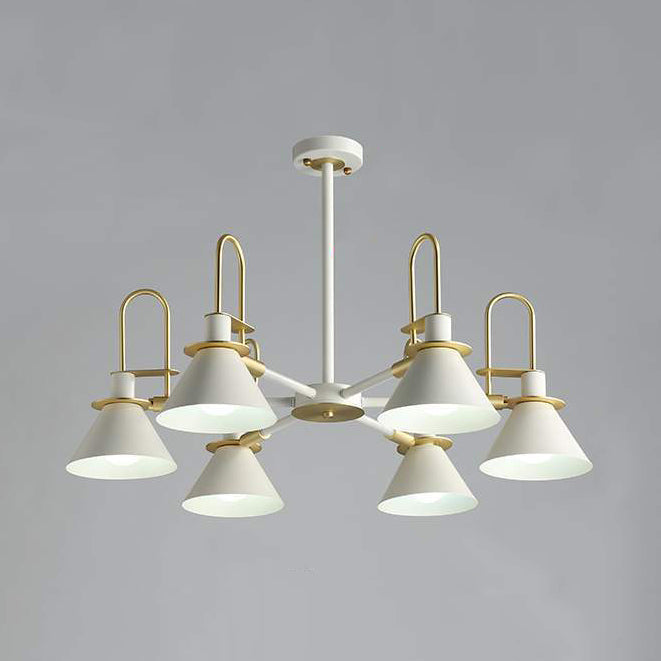 Macaron Loft Funnel Chandelier: Stylish Metal Suspension Light for Nurseries