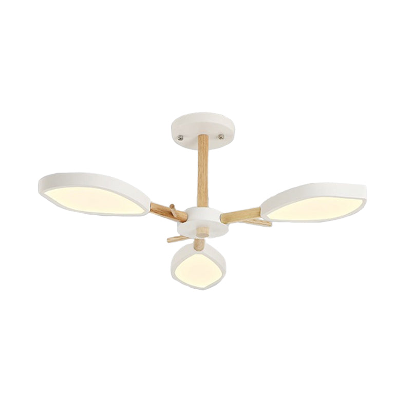 Nordic Style Macaron Chandelier: Leaf Acrylic Shade Hanging Light for Living Room