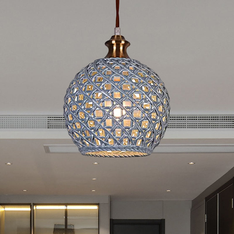 Ceramic Globe Pendant Light for Study Room and Cafe - Creative 1-Head Ceiling Light