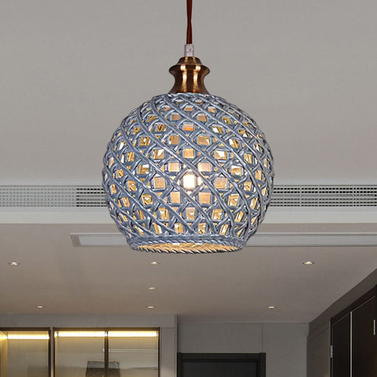Ceramic Globe Pendant Light for Study Room and Cafe - Creative 1-Head Ceiling Light