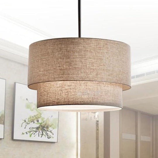 Traditional Layered Tier Chandelier - 3-Light Ceiling Light in Black/White/Flaxen, 16"/19.5"/23.5" Wide