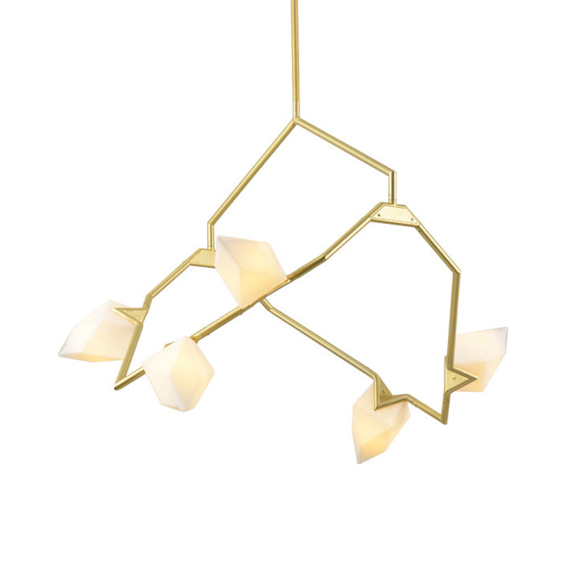 Modern Black/Gold Chandelier with Branching Design Shades - Elegant 5/8 Lights Dining Room Ceiling Lighting
