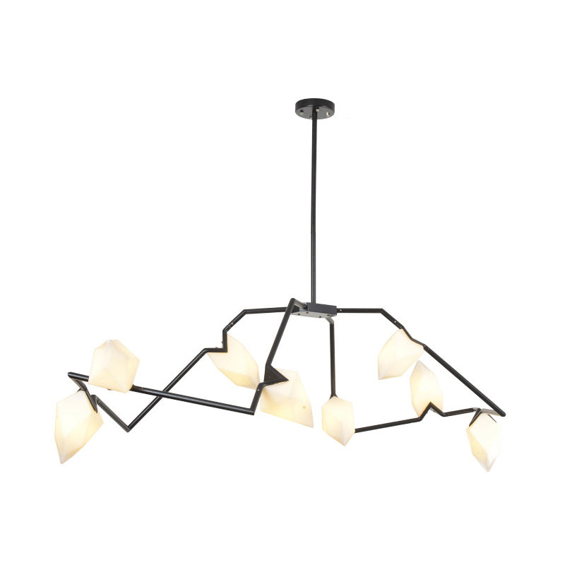 Modern Black/Gold Chandelier with Branching Design Shades - Elegant 5/8 Lights Dining Room Ceiling Lighting