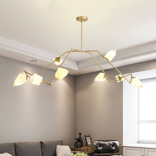 Modern Black/Gold Chandelier with Branching Design Shades - Elegant 5/8 Lights Dining Room Ceiling Lighting