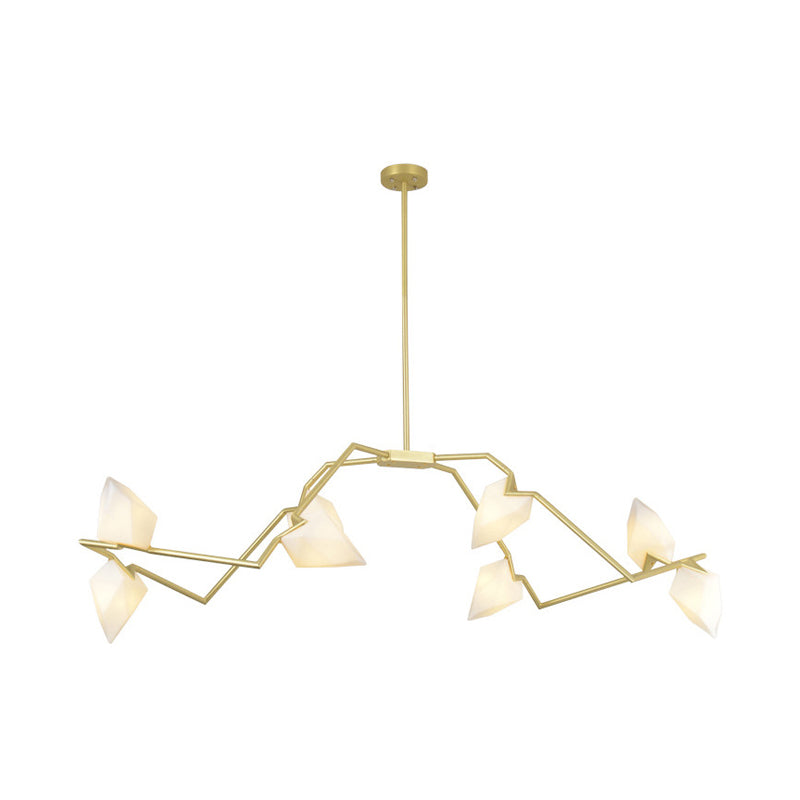 Modern Black/Gold Chandelier with Branching Design Shades - Elegant 5/8 Lights Dining Room Ceiling Lighting