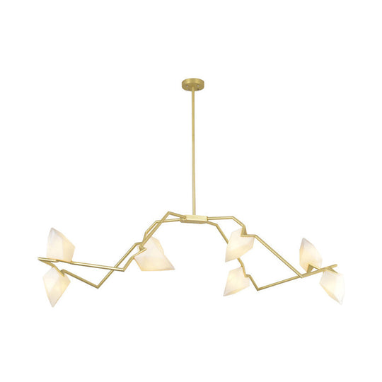 Modern Black/Gold Chandelier with Branching Design Shades - Elegant 5/8 Lights Dining Room Ceiling Lighting