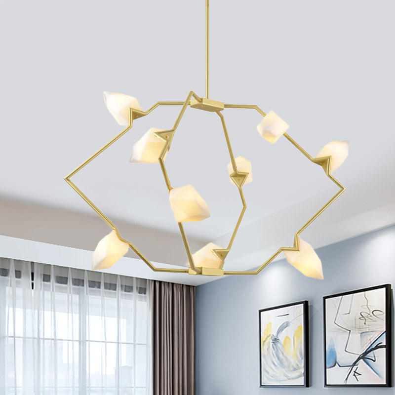 Modern Black/Gold Chandelier with Branching Design Shades - Elegant 5/8 Lights Dining Room Ceiling Lighting
