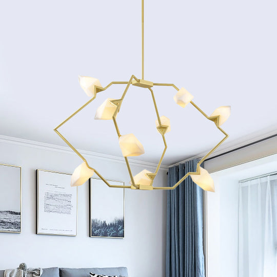 Modern Black/Gold Chandelier with Branching Design Shades - Elegant 5/8 Lights Dining Room Ceiling Lighting