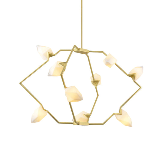 Modern Black/Gold Chandelier with Branching Design Shades - Elegant 5/8 Lights Dining Room Ceiling Lighting