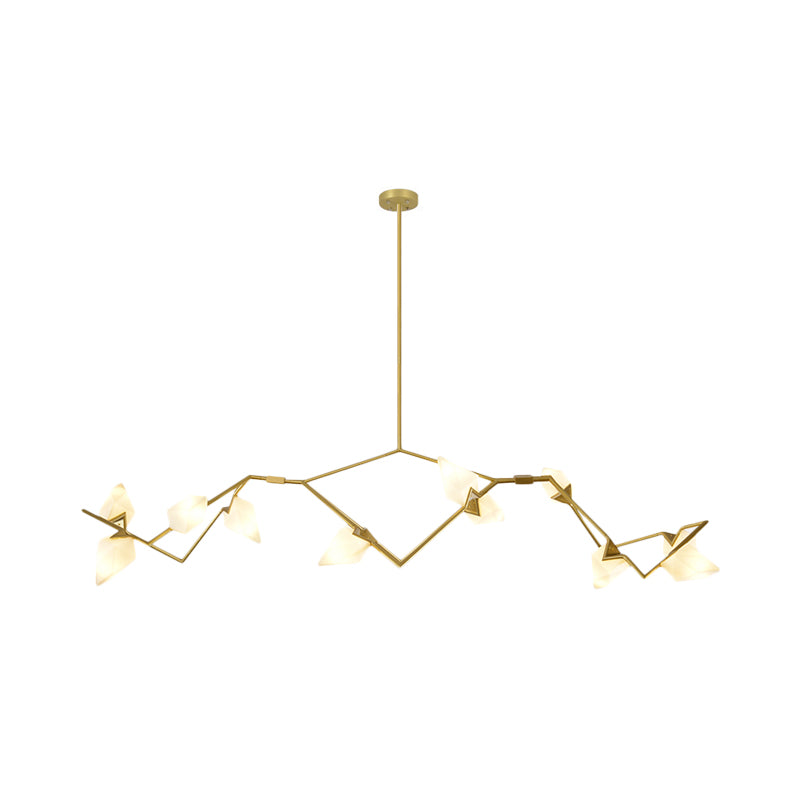 Modern Black/Gold Chandelier with Branching Design Shades - Elegant 5/8 Lights Dining Room Ceiling Lighting