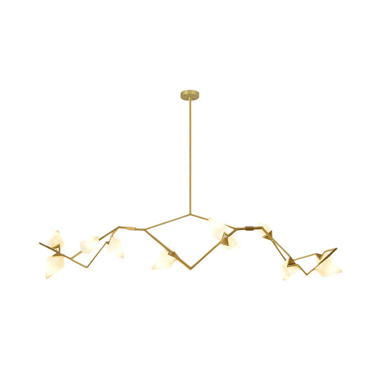 Modern Black/Gold Chandelier with Branching Design Shades - Elegant 5/8 Lights Dining Room Ceiling Lighting