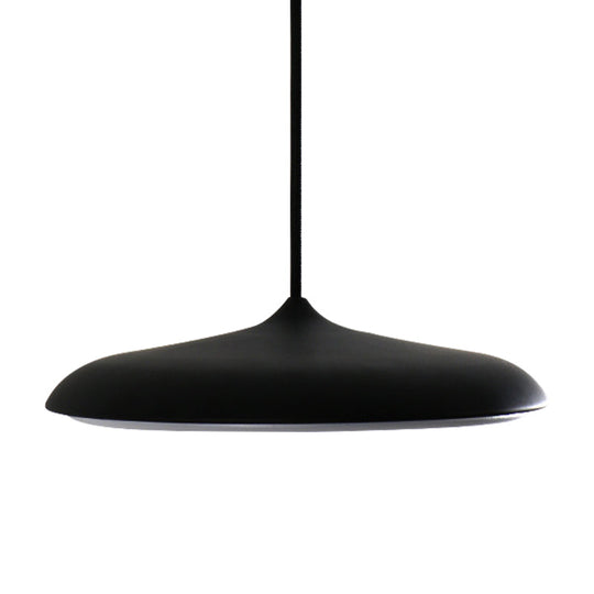 Modern Metal Disk Ceiling Pendant Light - 10"/16" Diameter - 1 Light - White/Pink/Yellow - Warm/White Hanging Lamp