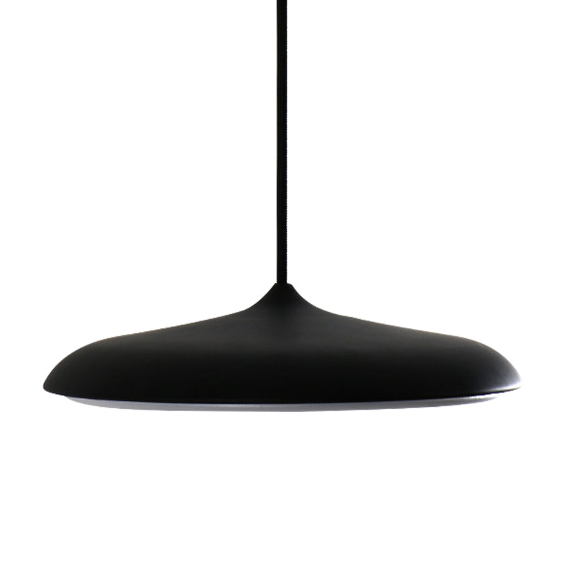 Modern Metal Disk Ceiling Pendant Light - 10"/16" Diameter - 1 Light - White/Pink/Yellow - Warm/White Hanging Lamp