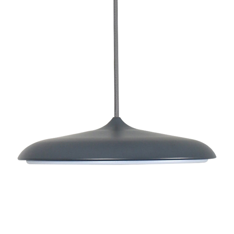 Modern Metal Disk Ceiling Pendant Light - 10"/16" Diameter - 1 Light - White/Pink/Yellow - Warm/White Hanging Lamp