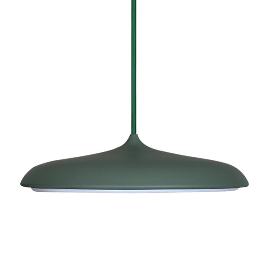 Modern Metal Disk Ceiling Pendant Light - 10"/16" Diameter - 1 Light - White/Pink/Yellow - Warm/White Hanging Lamp