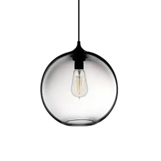 Simplicity Glass Globe Pendant Light - 1 Light, Red/Brown/Clear