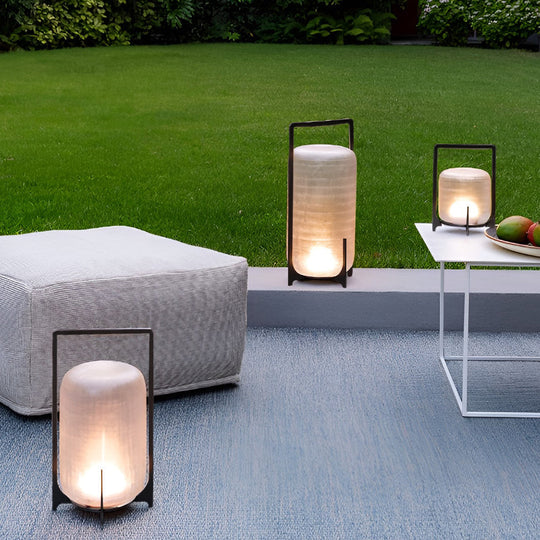 Portable Lantern Shaped Glass Waterproof LED Outdoor Solar Light