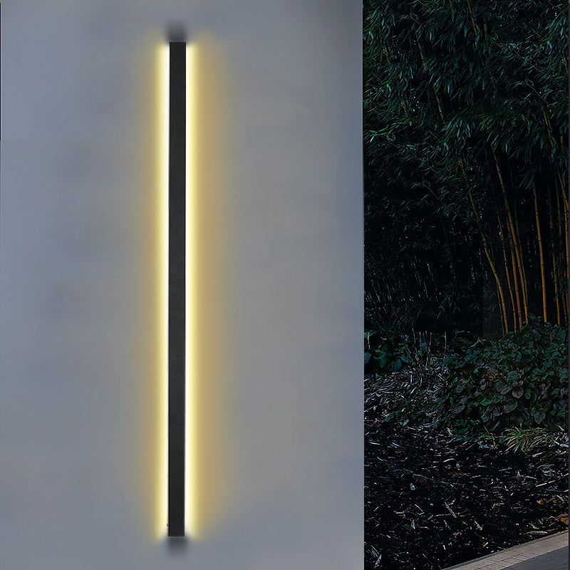 Waterproof Outdoor Long LED Linear Lights Black Modern Wall Lighting