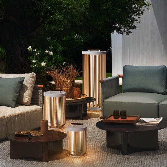 Handmade Rattan Waterproof LED Solar Outdoor Lantern