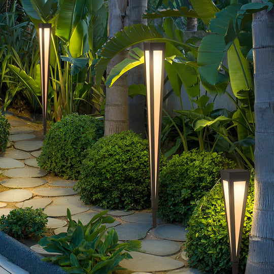 Adjustable RGB Solar LED Pathway Light with Square Top and Conical Base
