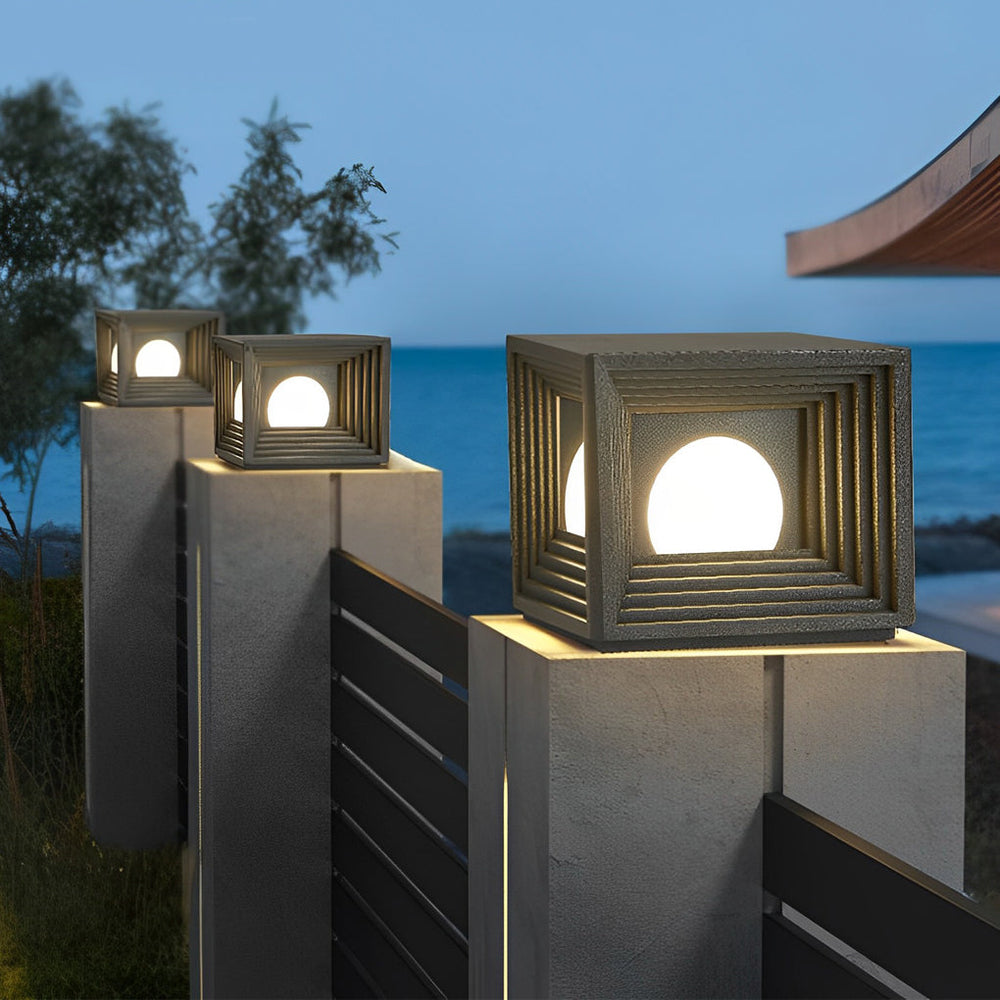 Square Solar Powered Waterproof LED Fence Post Lights