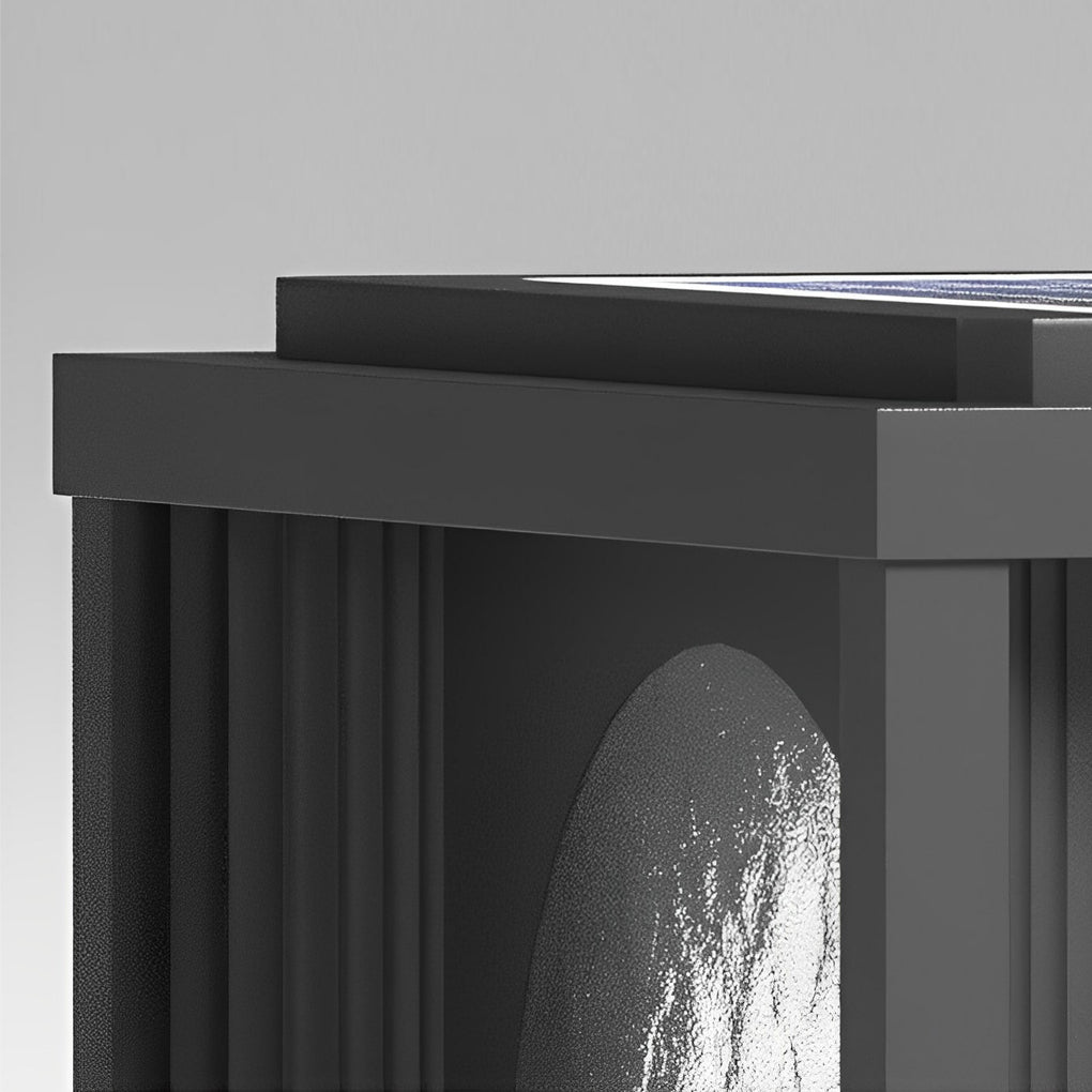 Square & Round Waterproof LED Black Solar Fence Post Lamps