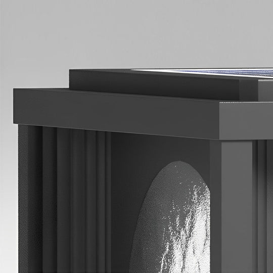 Square & Round Waterproof LED Black Solar Fence Post Lamps