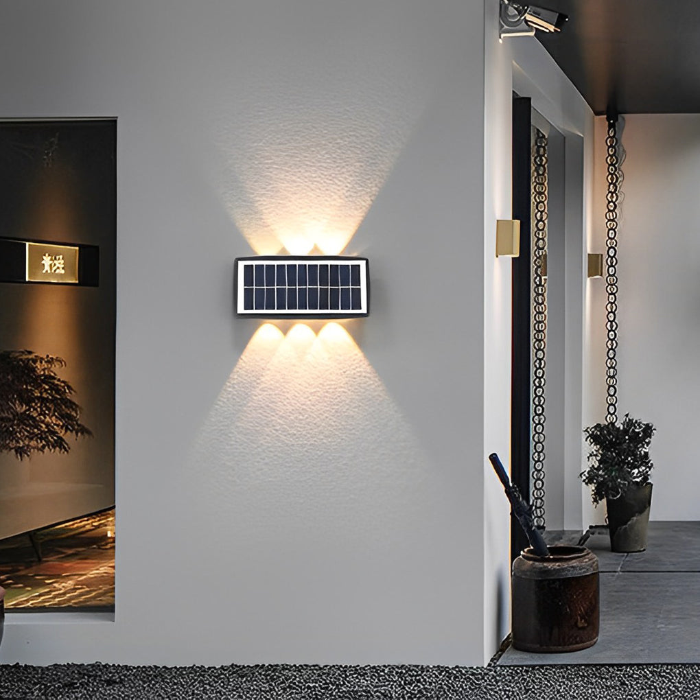 Rectangular Solar LED Up and Down Outdoor Wall Lamp