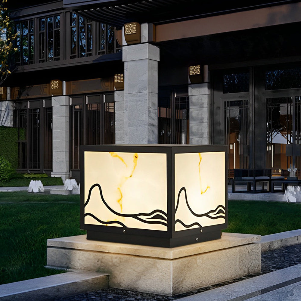 Waterproof LED Mountain Scenery Intelligent Solar Post Caps Lights