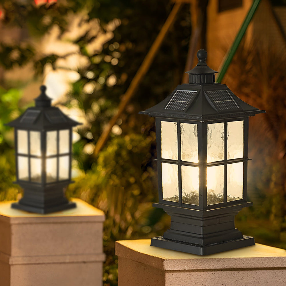 Waterproof Dimming LED Modern Solar Post Caps Light with Remote