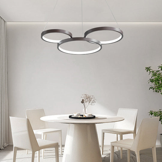 3 Rings Chandelier Dimmable Ceiling Light with Remote Control