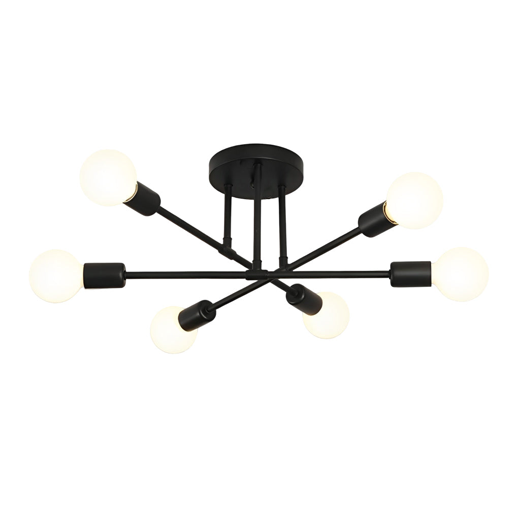 Elegant 6 Light Flush Mount LED Ceiling Light with E26 E27 Base